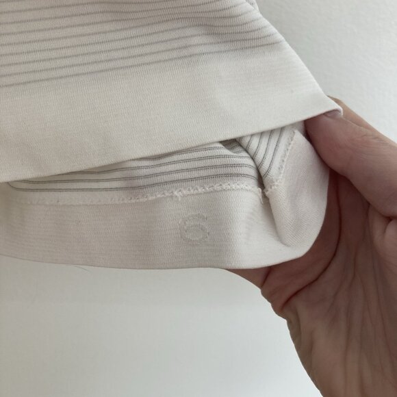 Lululemon Womens Swiftly Striped Ivory Shirt Size 6 - Picture 4 of 6
